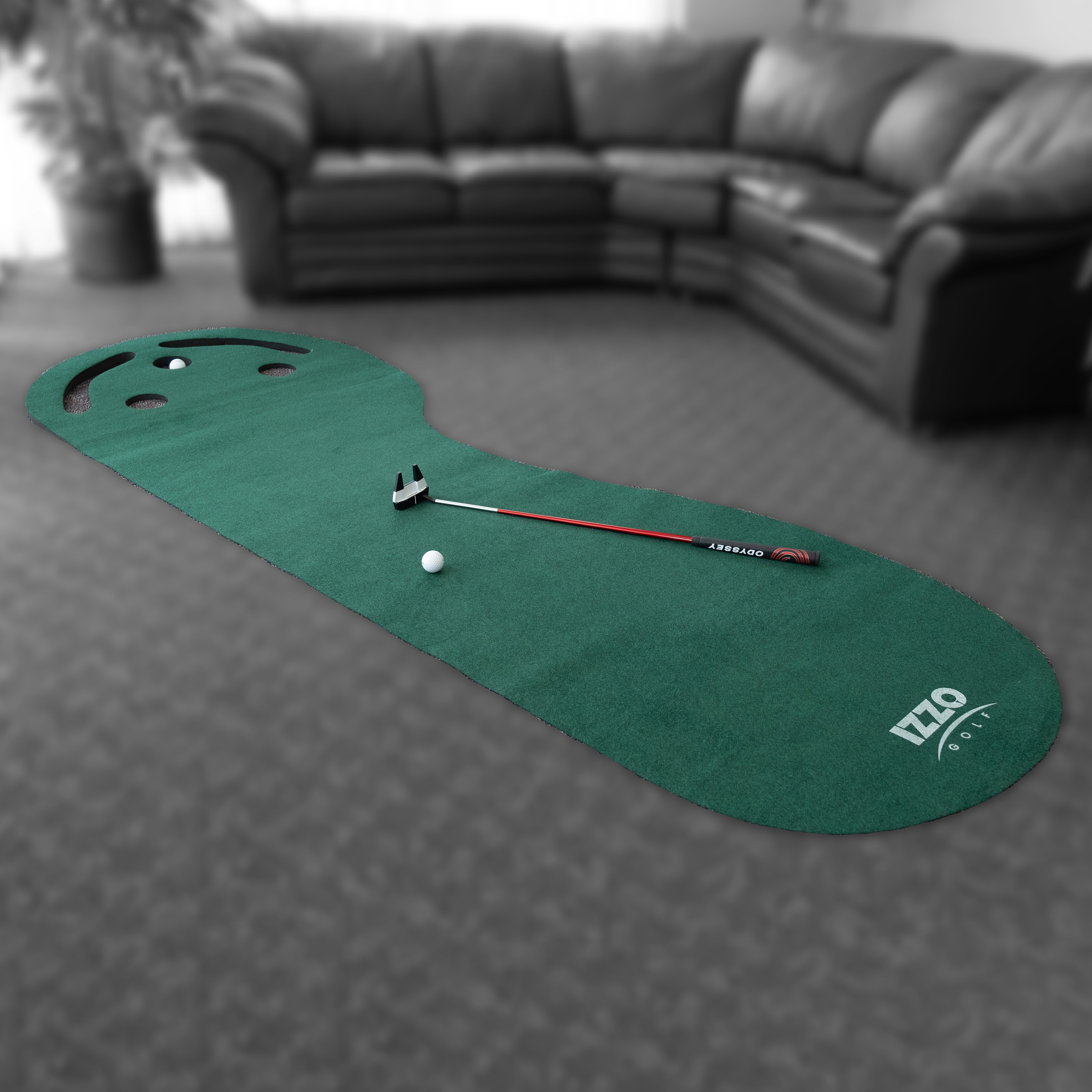 Kidney Shaped 3f x 9ft 3-Hole Putting Mat – IZZO Golf