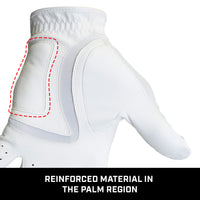 Universal Fit Golf Glove - White (Right Handed Golfers Only)