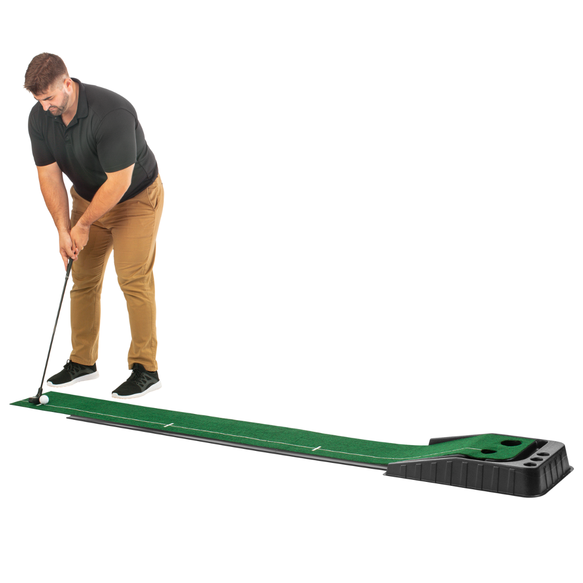 Dual Hole Auto Return Putting Mat